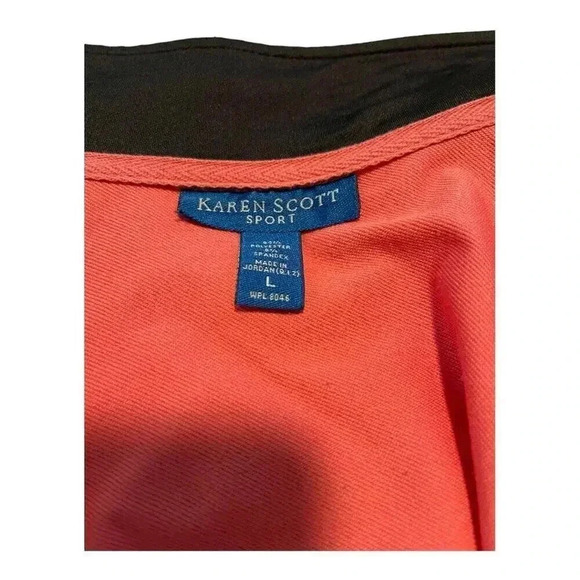 Karen Scott Sport Women’s Large Pink & Black Zip Up Athletic Jacket - Picture 4 of 4